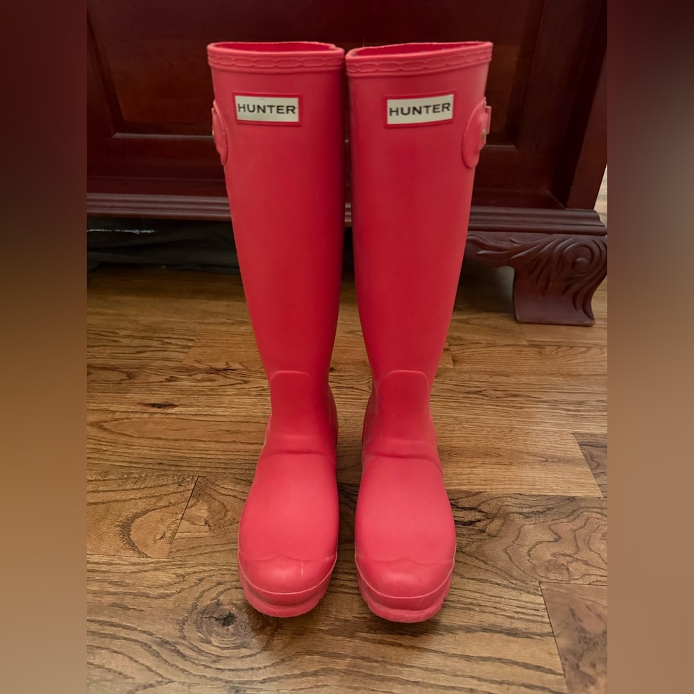 Pink Hunter rain boots